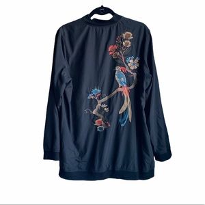 Nanette Lapore- long bomber with bird embroidery M